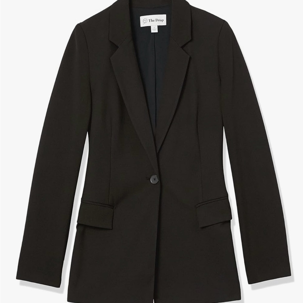 The Drop Blake Long Blazer Black